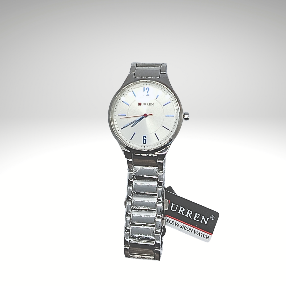 RELOJ CURREN DE CABALLERO METÁLICO 8280 - BLANCO CON NÚMEROS AZULES