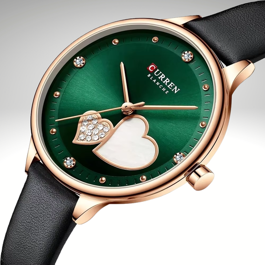 RELOJ CURREN DE DAMA CON CORREA DE CUERO - VERDE