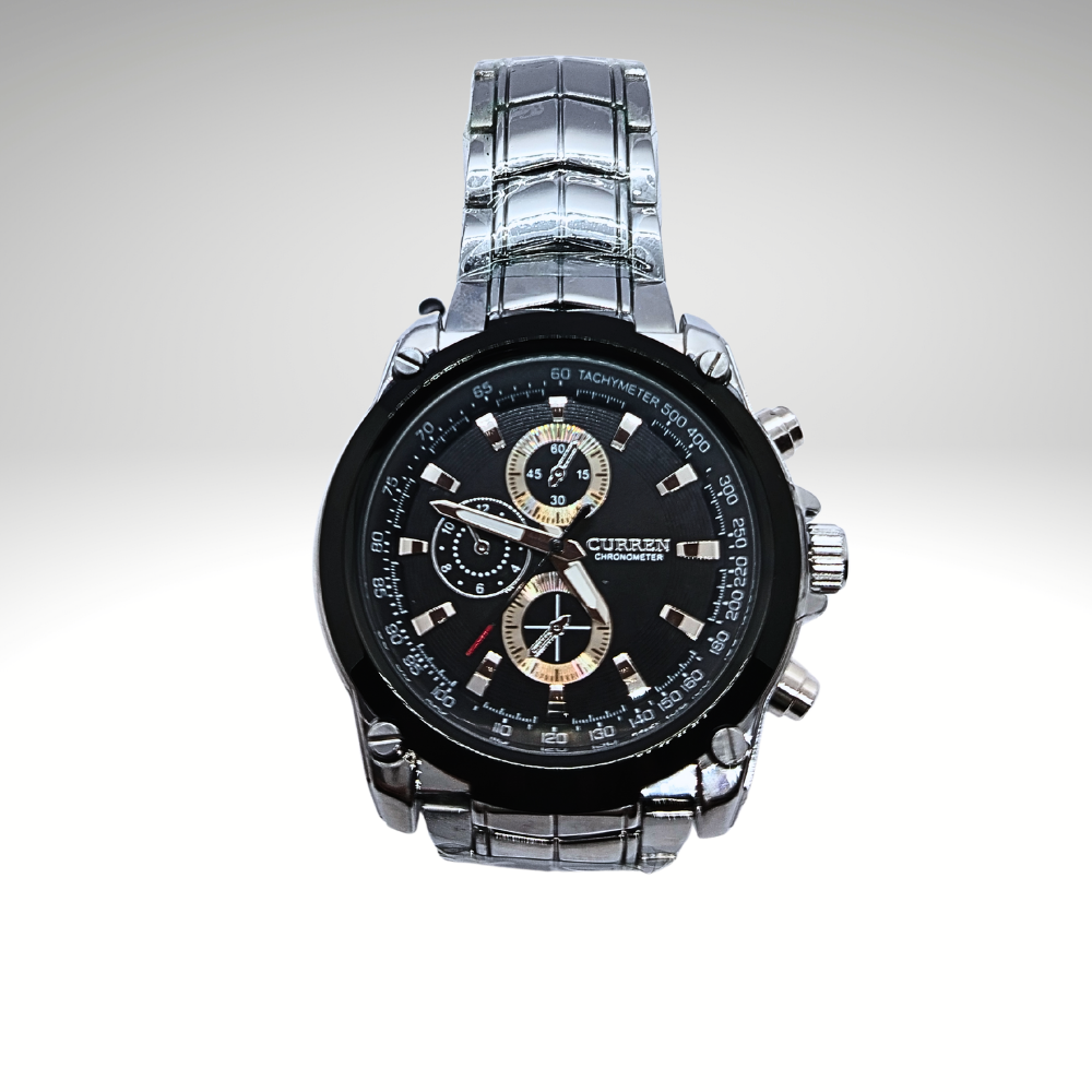 RELOJ CURREN DE CABALLERO METÁLICO 8025 - DIAL & ESFERA NEGRO