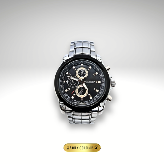 RELOJ CURREN DE CABALLERO METÁLICO 8025 - DIAL & ESFERA NEGRO