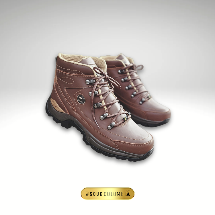 BOTAS CUERO MARRON GRASO PARA CABALLERO ANTIDESLIZANTE