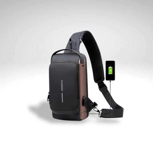 BOLSO ANTI ROBO DE CUERO CON USB