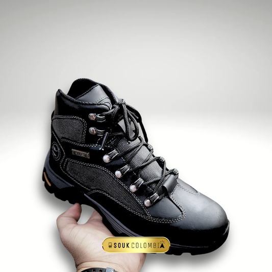 BOTAS CUERO NEGRO PARA CABALLERO ANTIDESLIZANTE