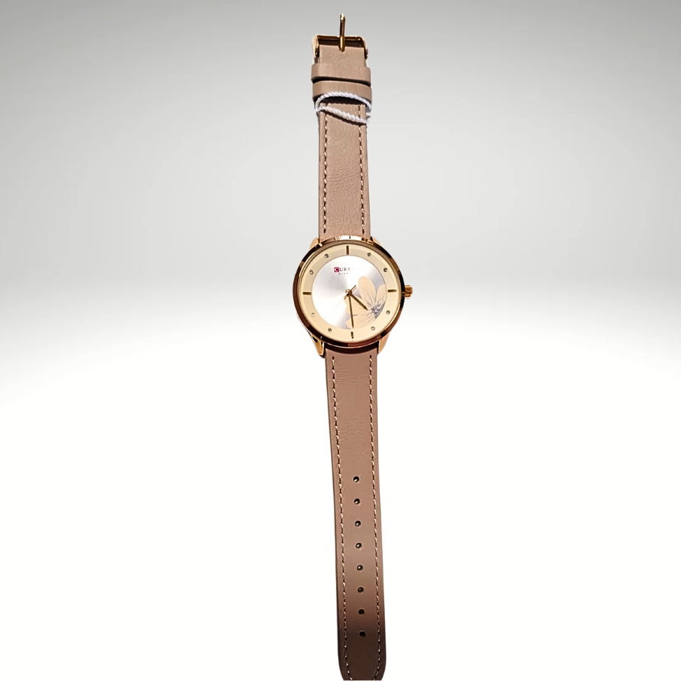 RELOJ CURREN DE DAMA CON CORREA DE CUERO - AMARILLO