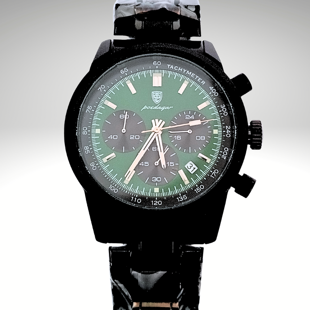 RELOJ POEDAGAR - NEGRO CON DETALLES VERDES