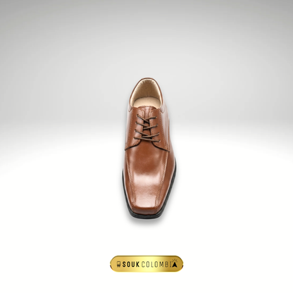 CALZADO CLASICO CUERO MARRON MIEL PARA CABALLERO