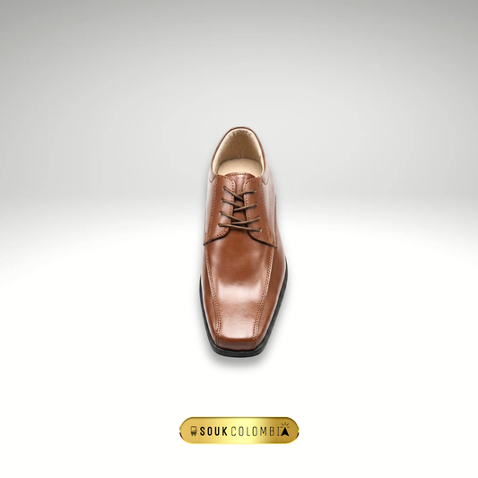 CALZADO CLASICO CUERO MARRON MIEL PARA CABALLERO