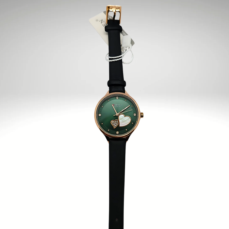 RELOJ CURREN DE DAMA CON CORREA DE CUERO - VERDE