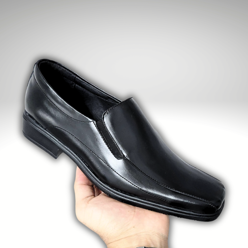 CALZADO CLASICO CABALLERO EN CUERO NEGRO SIN HEBILLA