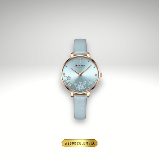 RELOJ CURREN DE DAMA CON CORREA DE CUERO - AZUL
