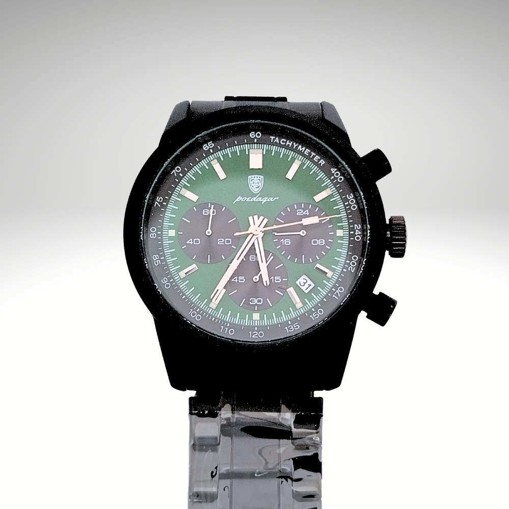 RELOJ POEDAGAR - NEGRO CON DETALLES VERDES