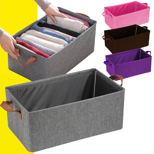 CANASTA CAJA ORGANIZADOR RÍGIDO PLEGABLE PARA ROPA CLOSET