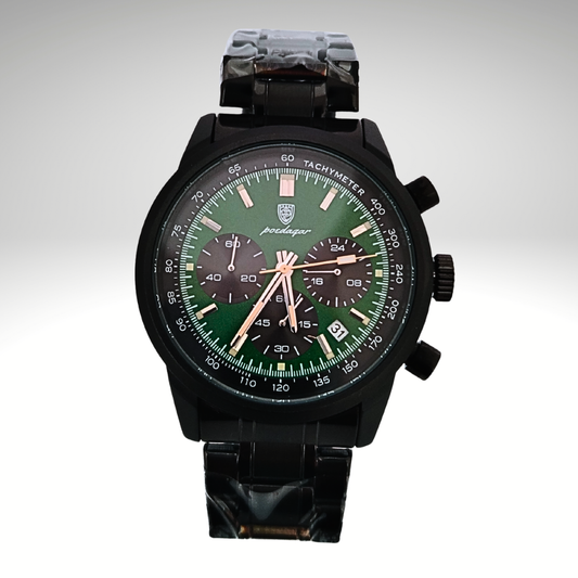 RELOJ POEDAGAR - NEGRO CON DETALLES VERDES