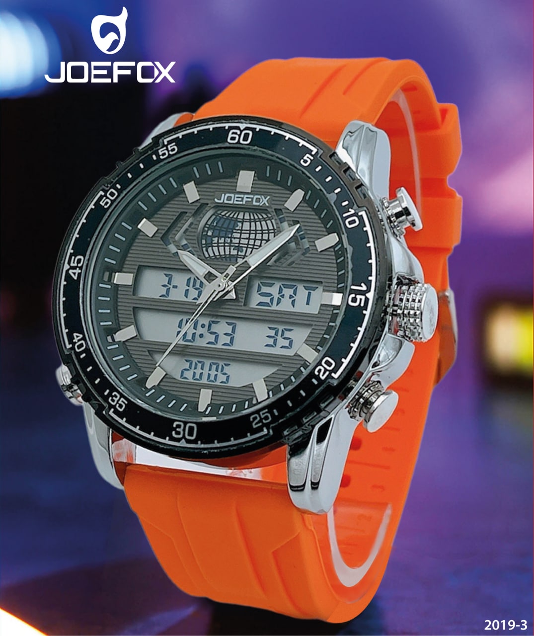 RELOJ JOEFOX ANA-DIG LUZ LED SILICONA HOMBRE