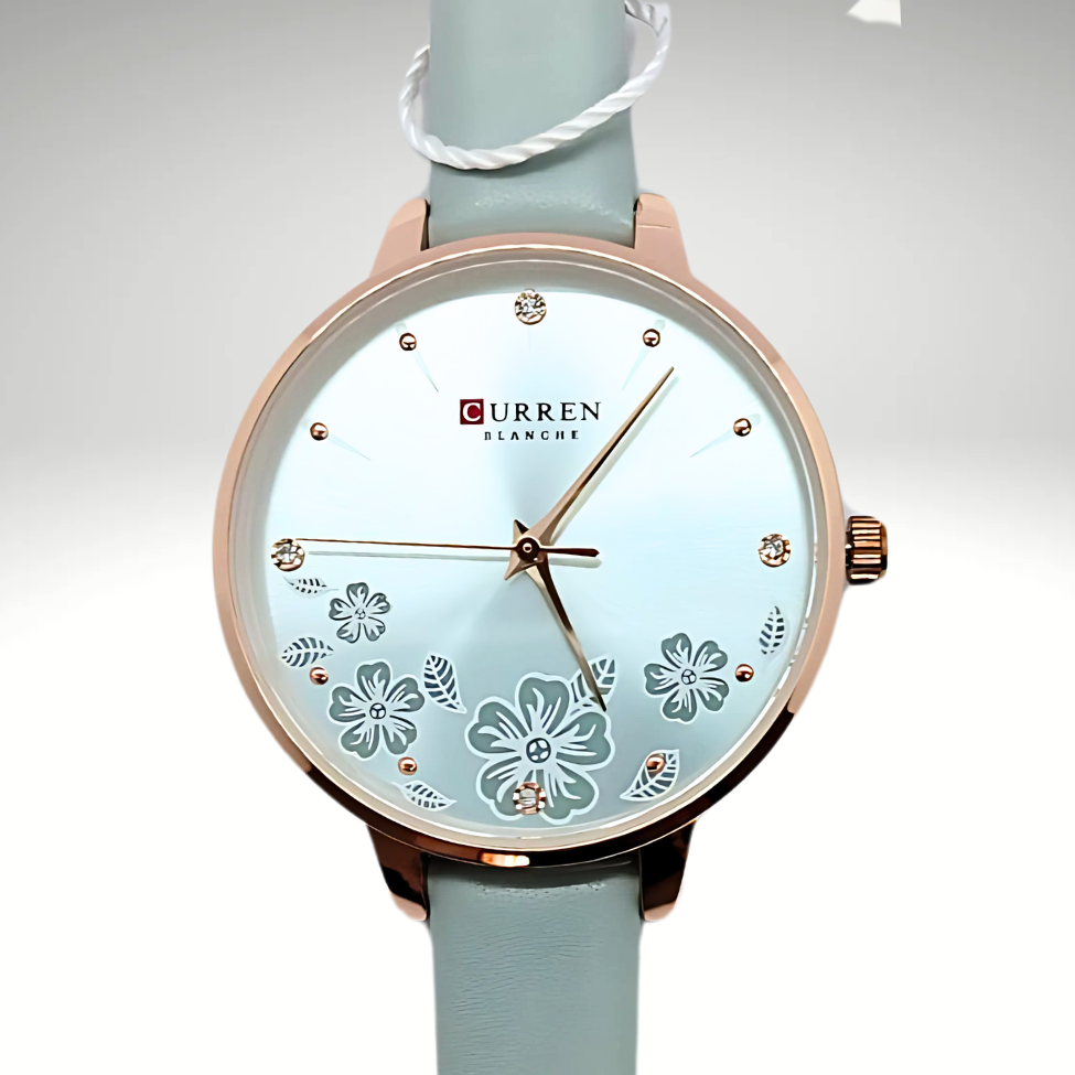 RELOJ CURREN DE DAMA CON CORREA DE CUERO - AZUL