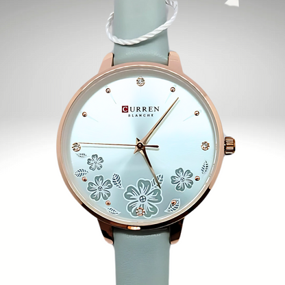 RELOJ CURREN DE DAMA CON CORREA DE CUERO - AZUL