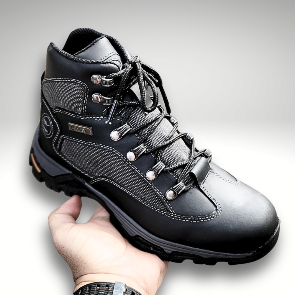 BOTAS CUERO NEGRO PARA CABALLERO ANTIDESLIZANTE