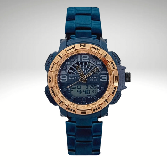 RELOJ JOEFOX ANA-DIG AZUL METÁLICO HOMBRE