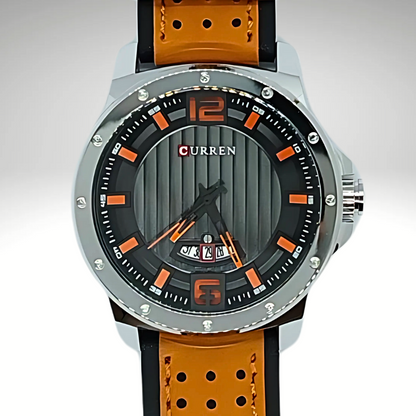 RELOJ CURREN DE CABALLERO CON CORREA DE CUERO 8293 - NARANJA