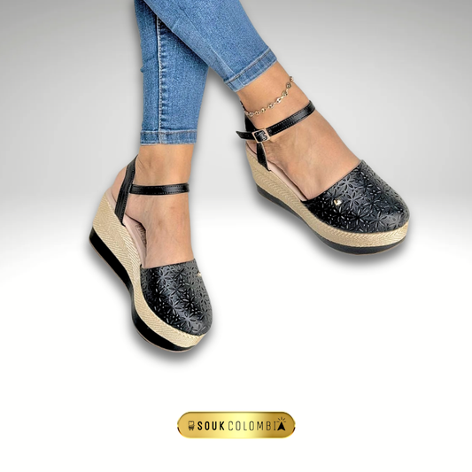 SANDALIA PLATAFORMA NEGRO NACIONAL
