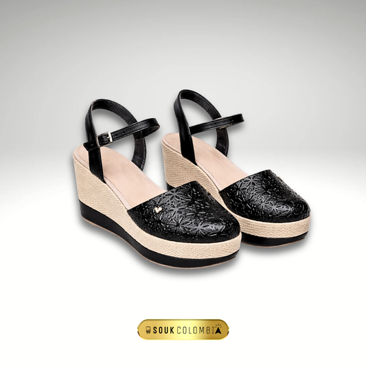 SANDALIA PLATAFORMA NEGRO NACIONAL