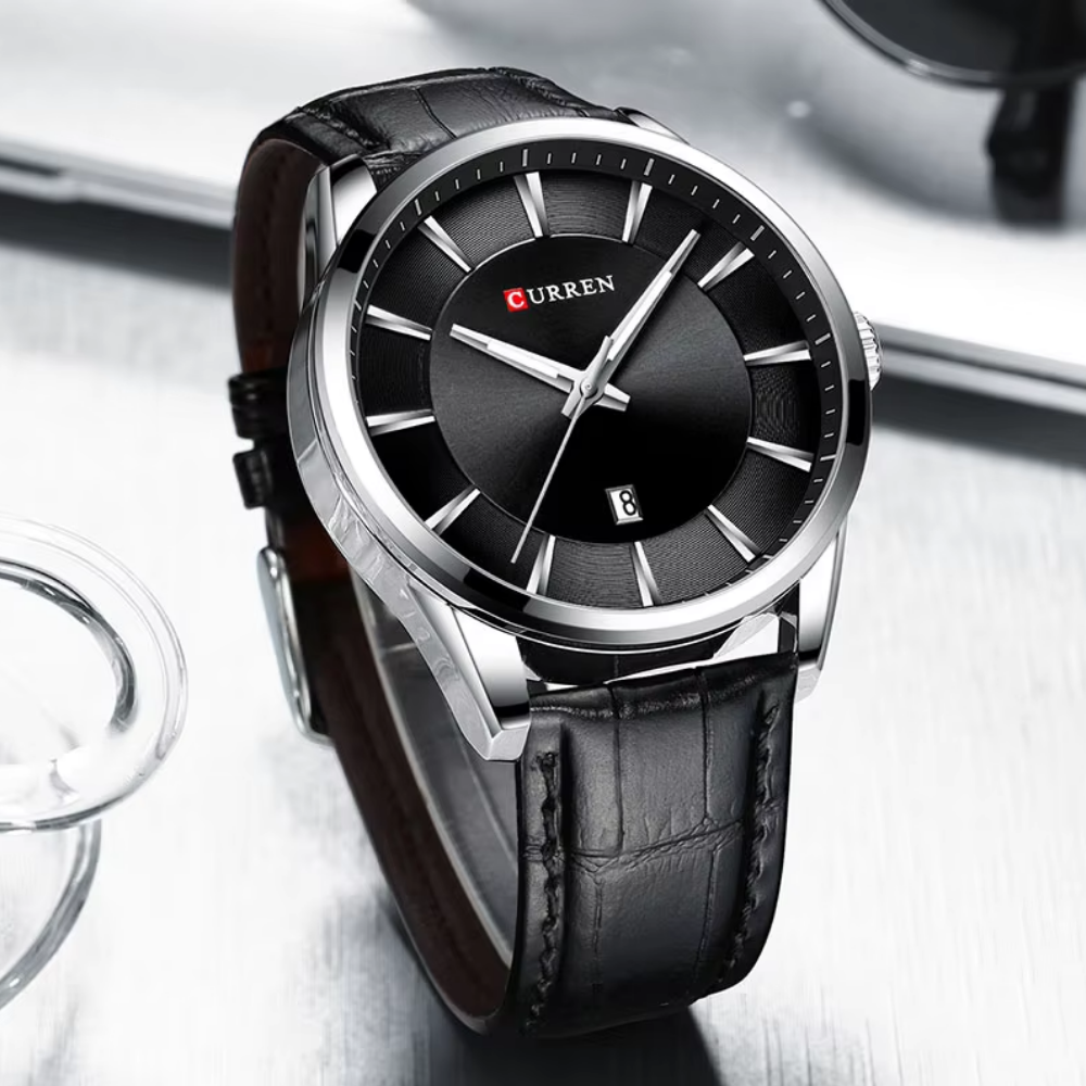 RELOJ CURREN DE CABALLERO CON CORREA DE CUERO 8365 - NEGRO