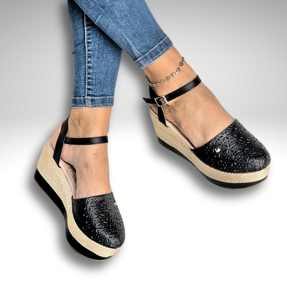 SANDALIA PLATAFORMA NEGRO NACIONAL