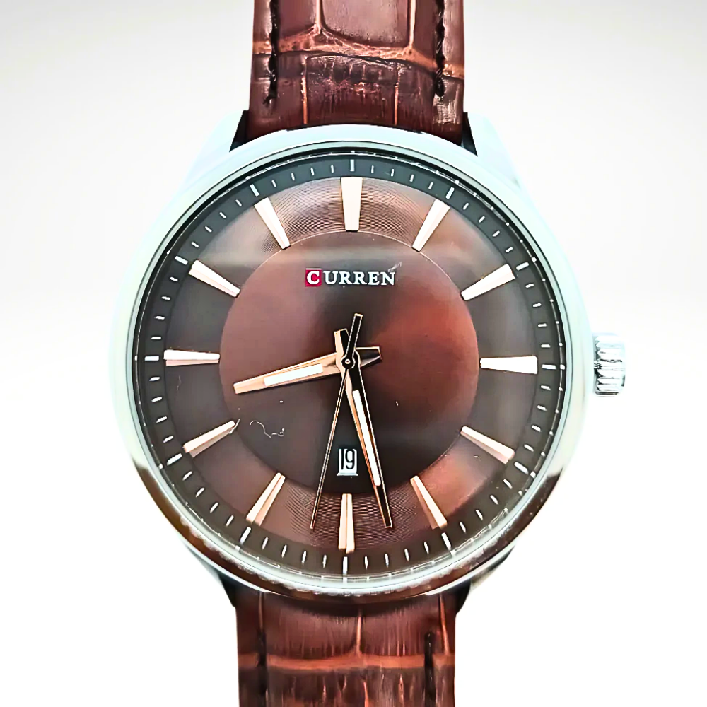 RELOJ CURREN DE CABALLERO CON CORREA DE CUERO 8365 - CAFÉ