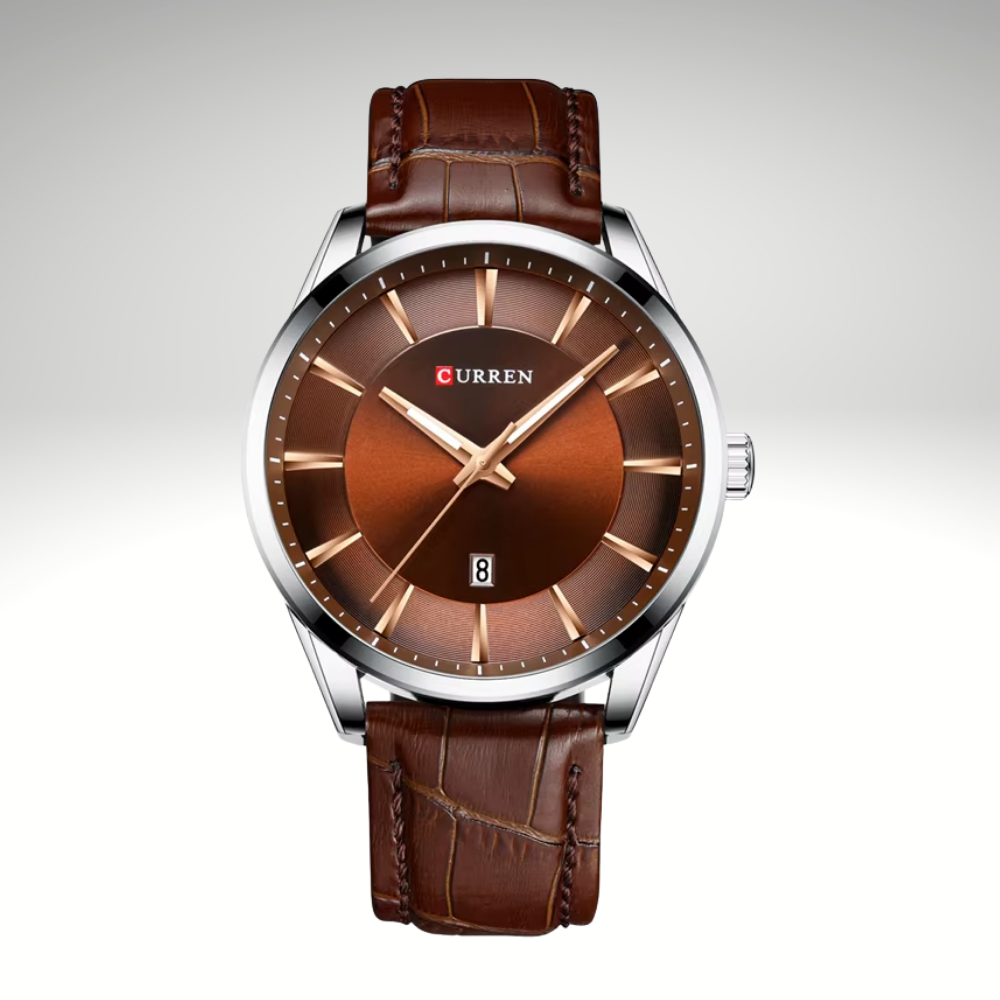 RELOJ CURREN DE CABALLERO CON CORREA DE CUERO 8365 - CAFÉ