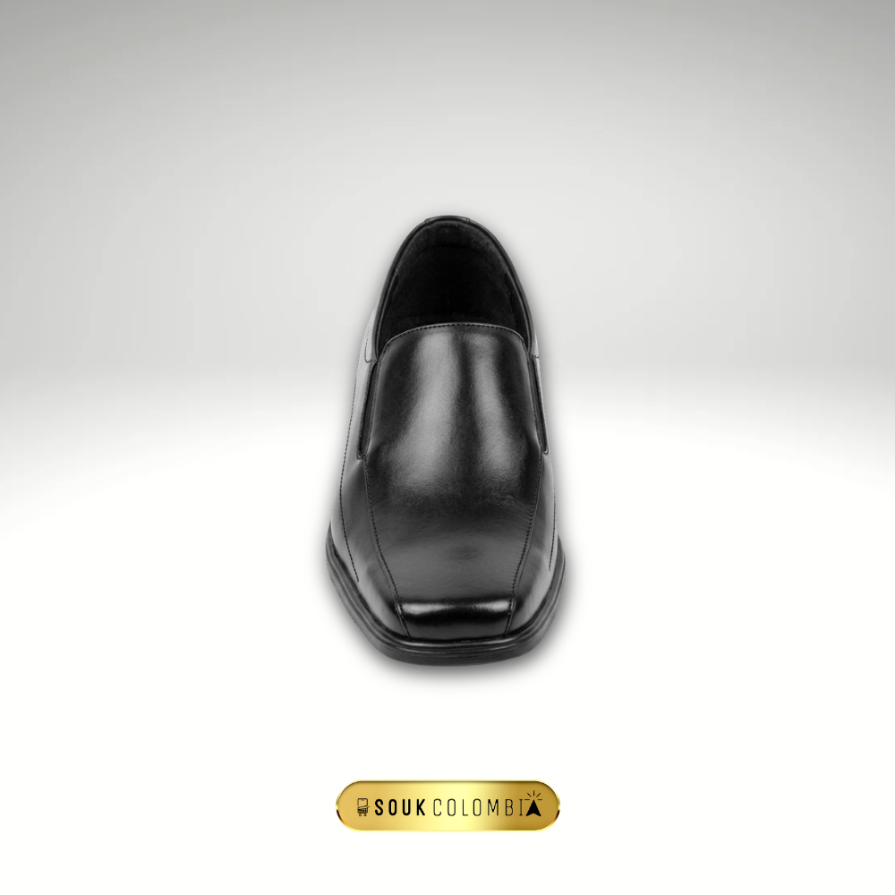 CALZADO CLASICO CABALLERO EN CUERO NEGRO SIN HEBILLA
