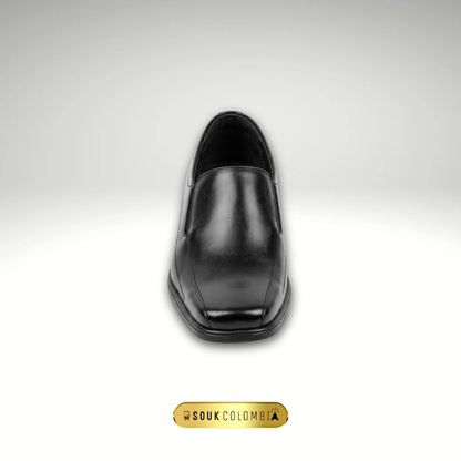 CALZADO CLASICO CABALLERO EN CUERO NEGRO SIN HEBILLA