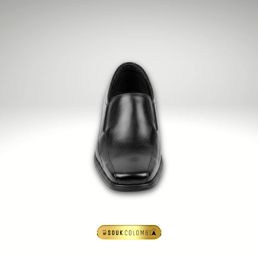 CALZADO CLASICO CABALLERO EN CUERO NEGRO SIN HEBILLA