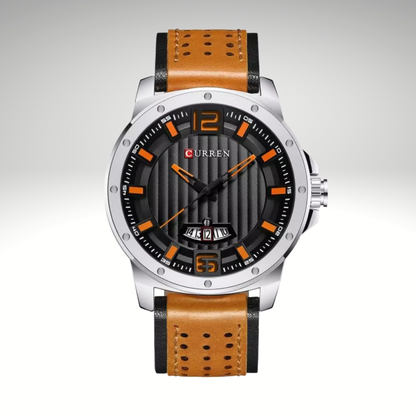 RELOJ CURREN DE CABALLERO CON CORREA DE CUERO 8293 - NARANJA