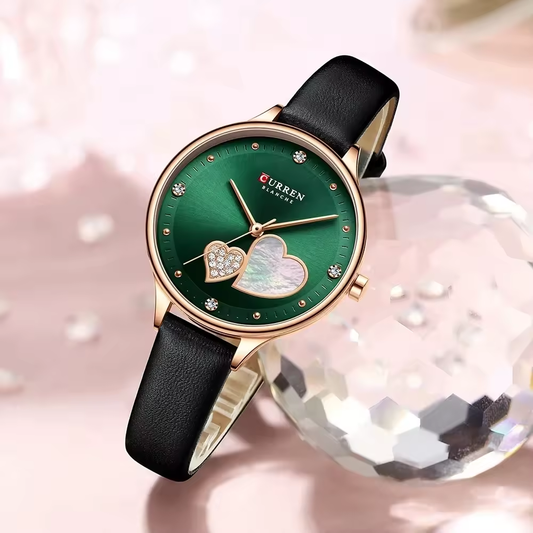 RELOJ CURREN DE DAMA CON CORREA DE CUERO - VERDE