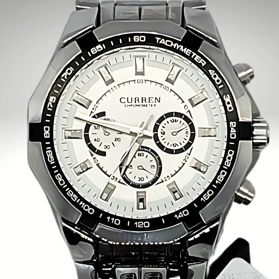 RELOJ CURREN DE CABALLERO METÁLICO 8084 - BLANCO