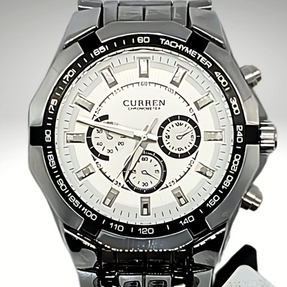 RELOJ CURREN DE CABALLERO METÁLICO 8084 - BLANCO