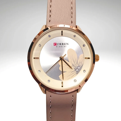 RELOJ CURREN DE DAMA CON CORREA DE CUERO - AMARILLO