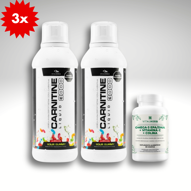 COMBO CARNITINE X2 LIQUID 3000 + OMEGA3X30