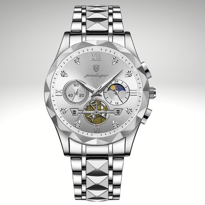 RELOJ POEDAGAR - PLATEADO CON ESFERA BLANCA