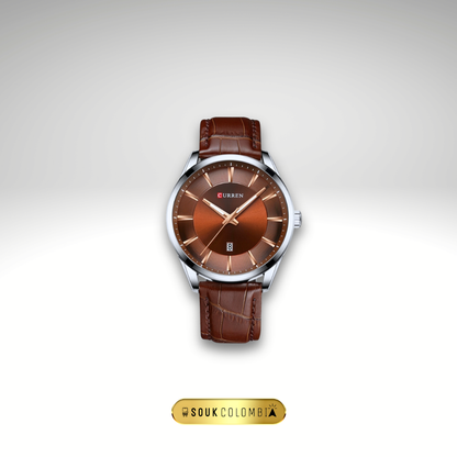 RELOJ CURREN DE CABALLERO CON CORREA DE CUERO 8365 - CAFÉ