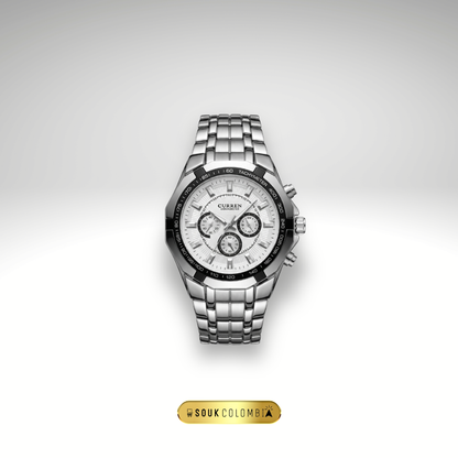 RELOJ CURREN DE CABALLERO METÁLICO 8084 - DIAL BLANCO
