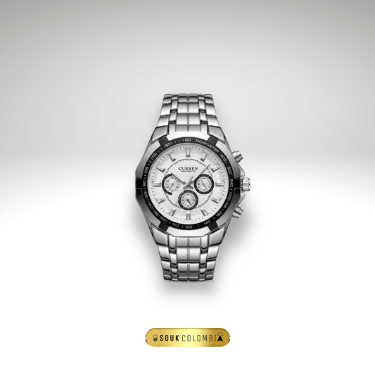 RELOJ CURREN DE CABALLERO METÁLICO 8084 - DIAL BLANCO