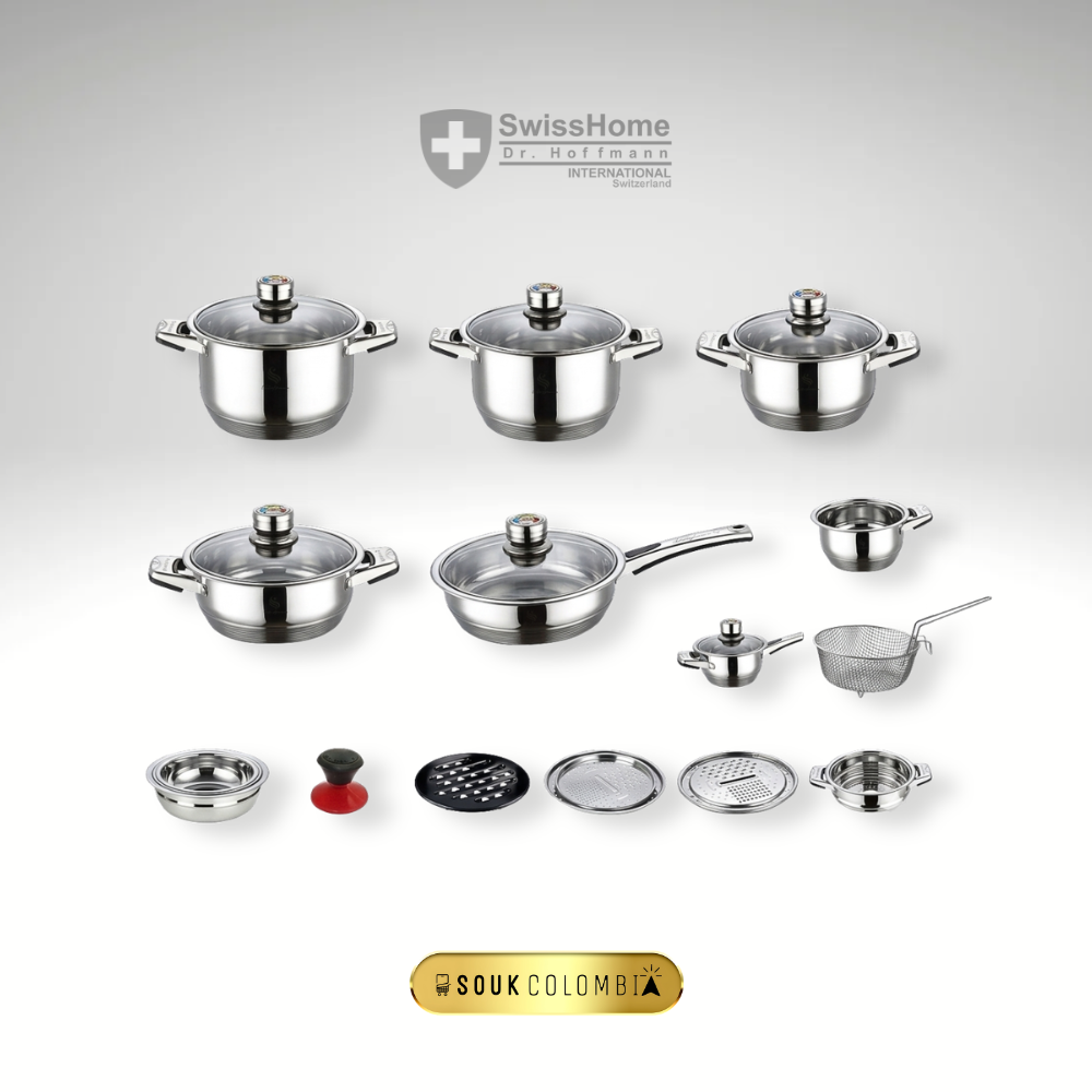 OLLAS SWISSHOME 21 PIEZAS ACERO INOXIDABLE