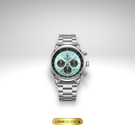 RELOJ GOLDEN HOUR - PLATEADO DIAL AZUL CLARO