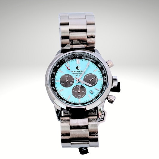 RELOJ GOLDEN HOUR - PLATEADO DIAL AZUL CLARO