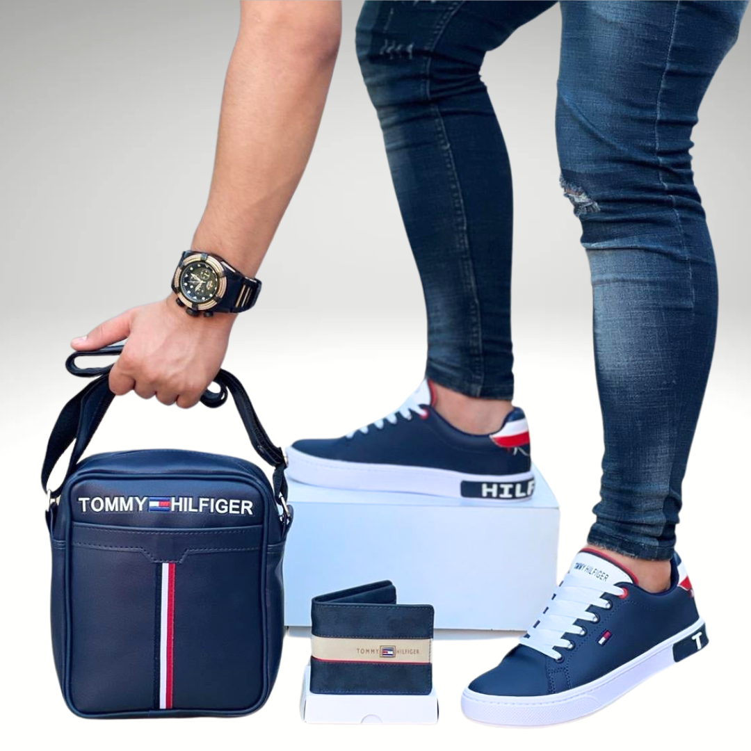 COMBO CABALLERO ZAPATOS + BOLSO+ BILLETERA TIPO TOMMY