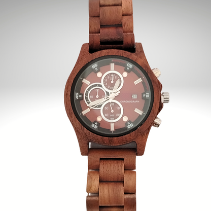 RELOJ CHRONOGRAPH DE MADERA - CAFÉ