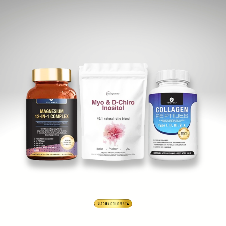 COMBO EQUILIBRIO X3 MAGNESIO 12 EN 1+INOSITOL+COLLAGEN