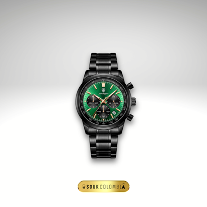 RELOJ POEDAGAR - NEGRO CON DETALLES VERDES