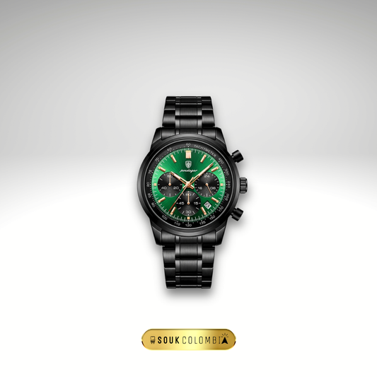 RELOJ POEDAGAR - NEGRO CON DETALLES VERDES